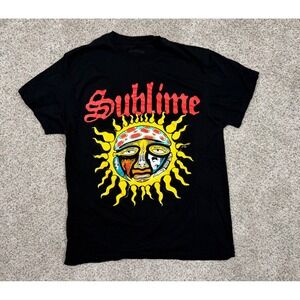 Sublime Sun Logo Band T-Shirt Mens Medium Black 40oz to Freedom Graphic Tee